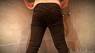 Chubby Kaot Pisses in Jeans Outdoors Publicly!