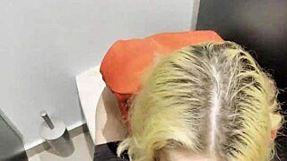 risky rough sex with random girl at the public toilet for money