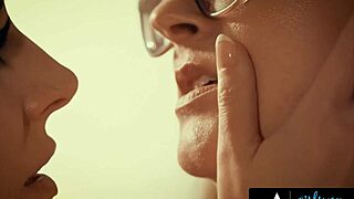 girlsway - unsatisfied brunette fantasizes having a romantic scissoring fuck with busty angela white