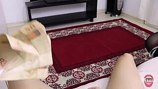 Chubby venezuelan employee chokes on cock for raise