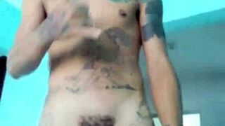 Skinny Guy Shows His Good Toy In Living Room