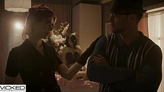 Smokin blonde's tight pussy pounded hard in the 50s