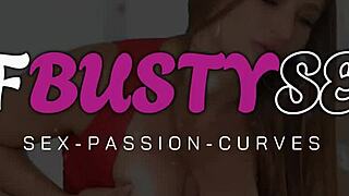 Busty brunette Josephine Jackson teases her man with huge tits before a wild titty fuck session