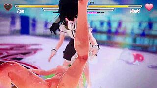 Lesbians Battle Fiercely With Fingering And Fucking!