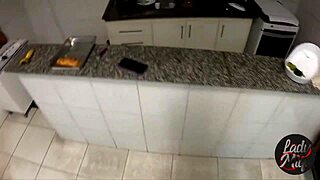 When the husband leaves, his wife and friend start lesbian sex, caught with Spanish subtitles.