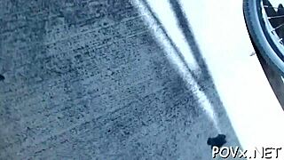 Shaved pussy receives sexy pounding by erected cock.