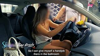 No Panties No Bra Teasing Rug Salesman!