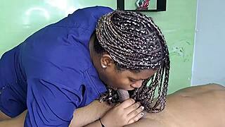 horny masseuse with big tits sucks my cock in the dorm room, licking and sucking homemade style.