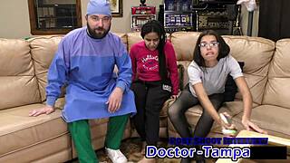 Dr. Tampa examines my neighbor Alix Avery's first gyno visit