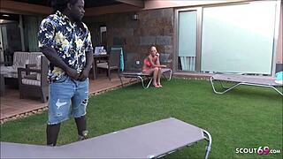 I love watching Milf Kacy blow the black poolboy.