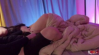 Stepmother shares bed with stepson and fucks him