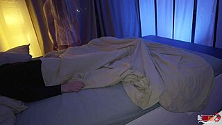 Stepmom sneaks into stepsons bedroom to secretly suck him off and swallows his cum