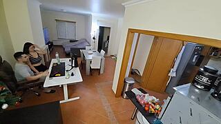 Maid in flip flops gets internal cumshot from boss