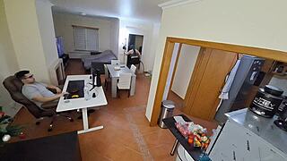 Maid in flip flops gets internal cumshot from boss