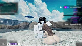 In the outdoor hot spring with an Asian beauty and a follower session 9