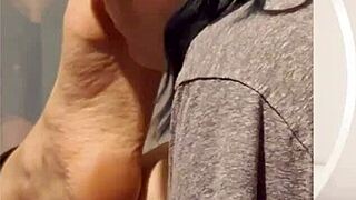 Taking time to lick feet