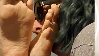 Taking time to lick feet