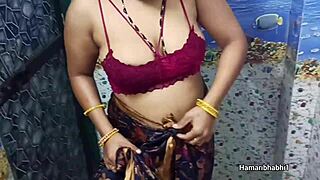 Indian Bhabhi Enjoys Relaxing Bath in Traditional Setting