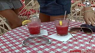 two busty blondes share a massive cock