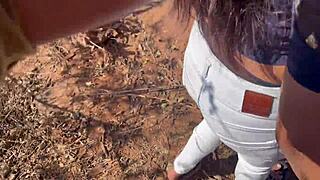 ex girlfriend seduced and roughly fucked alone in jungle, wild contrast