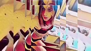 Hot Shemale Teasing In Bathroom!