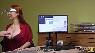 Loan4k buxom ginger is fucked hard at casting performed by agent