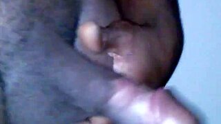 Ebony cock rides rough in homemade anal session