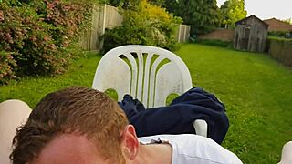 British amateurs give foot job and pussy gushes orgasm