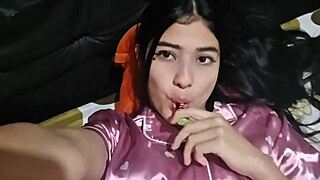 Hot Latina Girl Wakes Up Alone for Homemade Masturbation