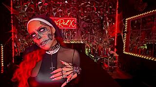 Sinister Nun Fingers Ass and Gives Jerk Off Instructions in Hell