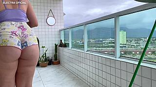 voyeur watches latina neighbor in short shorts