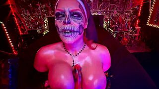 Sinister Nun Fingers Ass and Gives Jerk Off Instructions in Hell