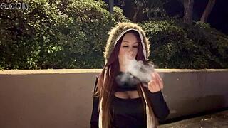 late night smoke with artemisia love's big italian tits 😏