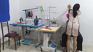 Intense Seduction Unfolds in Sewing Workshop