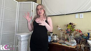 First date with blonde babe turns into domination humiliation