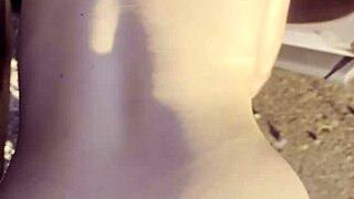 real escort with huge tits gets fucked doggy in public, watches herself cum