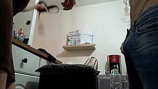 Feeling intensely aroused, the white slut in satin lingerie gives pov blowjob, doggy, rimming