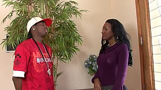 Nyomi casually checks her assistant's cock