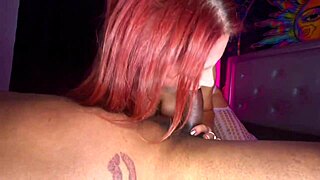 sex therapy turns sinful as redhead swallows big black cock