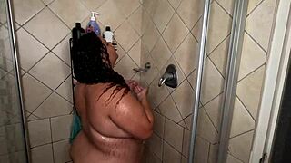 Big Tits Big Ass Bbw Taking A Hot Teasing Soapy Shower