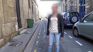 skinny brunette teen 18+ does her first porn casting