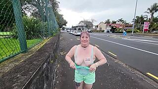 Trashy kiwi slut shows off at the mall and on a busy public street