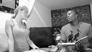 College professor sucking big black dick