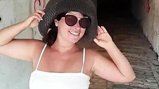 Hot stepmom's public tease or blowjob?