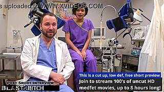 Student Jackie Banes gets busted and blasted with cum by doctor Tampa