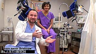 Student Jackie Banes gets busted and blasted with cum by doctor Tampa