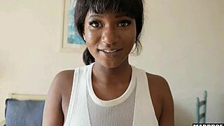 A dominatrix guard with big tits catches us and wants to suck us to avoid the police 😈