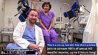 Student Jackie Banes gets busted and blasted with cum by doctor Tampa