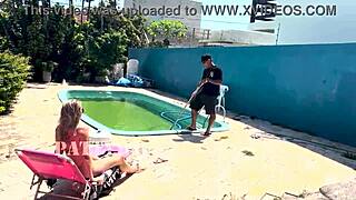 I waited for husband to leave, then fucked pool cleaner