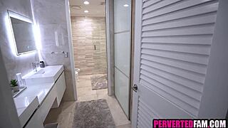 Step Brother and Step Sister Showering Together in the Bathroom